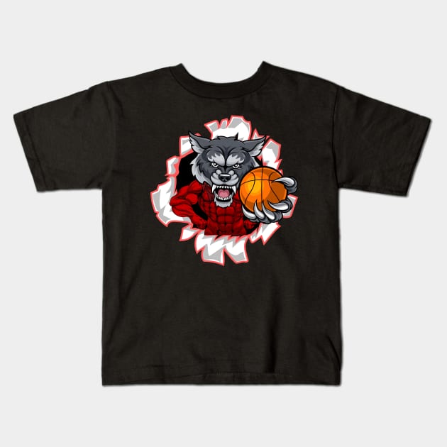 wolf ripping Kids T-Shirt by twitaadesign